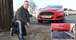 Dad can’t park on his own driveway after foot-high kerb built outside home