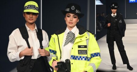 Why were police uniforms advertised at a Muslim modest fashion show?