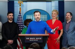 Ted Lasso cast interrupted by vocal journalist before Trent Crimm makes White House debut in chaotic press conference