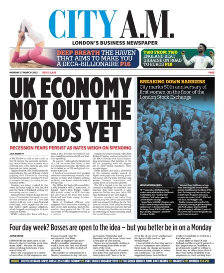 CITY AM – UK economy not out of the woods yet