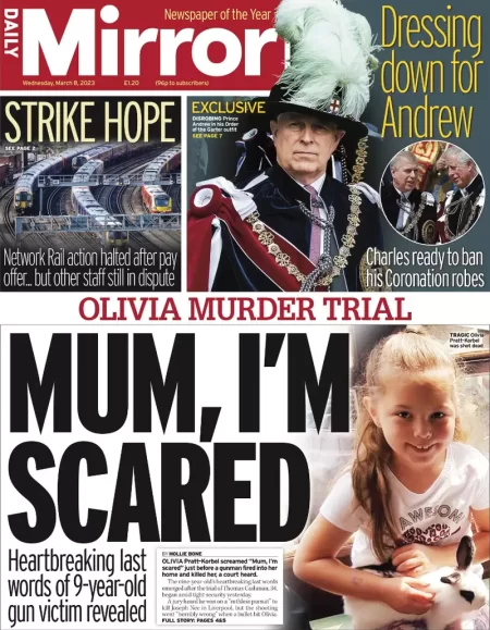 Daily Mirror – Olivia murder trial: Mum, I’m scared 