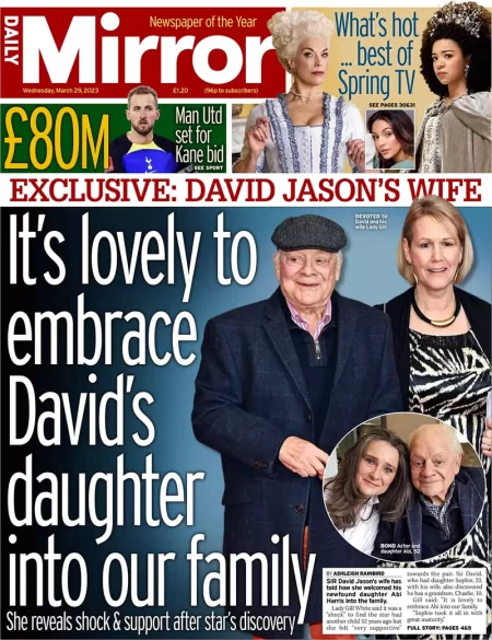 Daily Mirror – It’s lovely to embrace David’s daughter into our family 