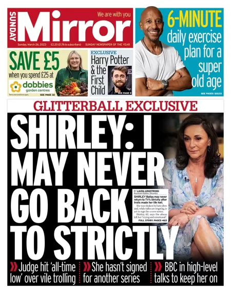 Sunday Mirror – Shirley: I may never go back to Strictly 