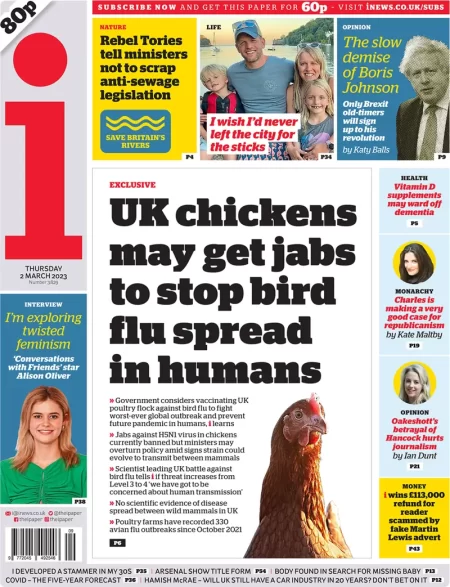 The i – UK chickens may get jabs to stop bird flu 