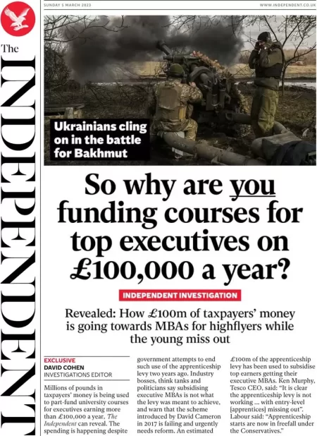 The Independent – So why are you funding courses for top executives on £100,000 a year 