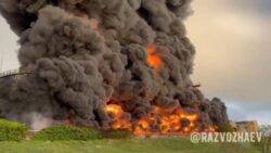 ? Live: Apparent drone attack starts massive fire at Crimea fuel depot