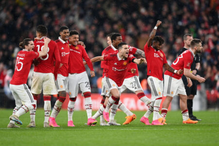 Manchester United to meet Manchester City in FA Cup final after beating Brighton on penalties at Wembley