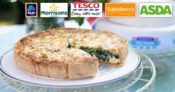 Which supermarket offers the cheapest coronation quiche ingredients?