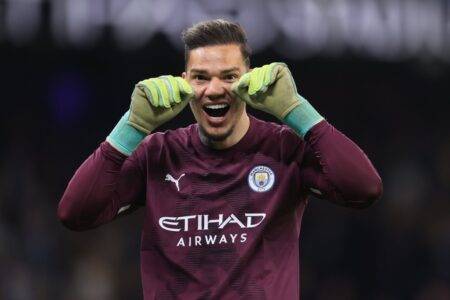 Ederson mocks Arsenal fans at the Etihad Stadium after Manchester City’s win