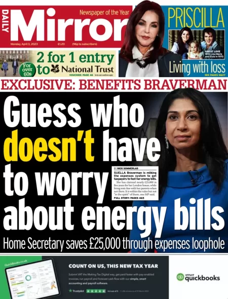 Daily Mirror – Guess who doesn’t have to worry about energy bills