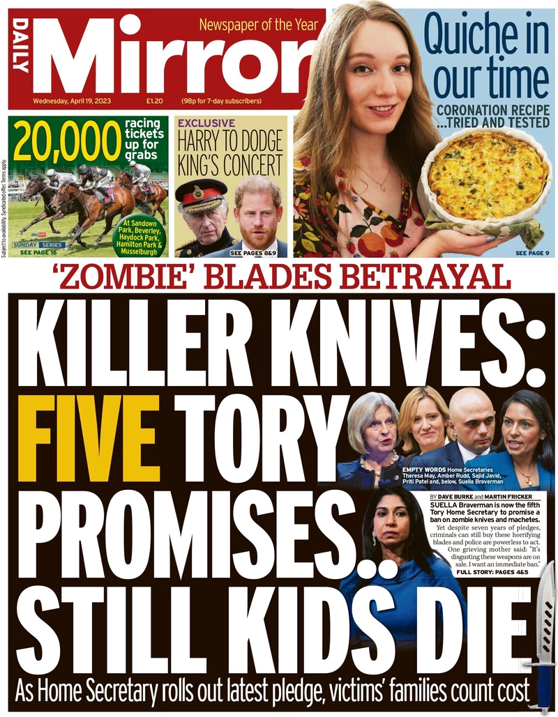 Daily Mirror - Killers knives: Five Tory promises … still kids die