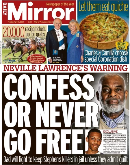 Daily Mirror – Confess or never go free 