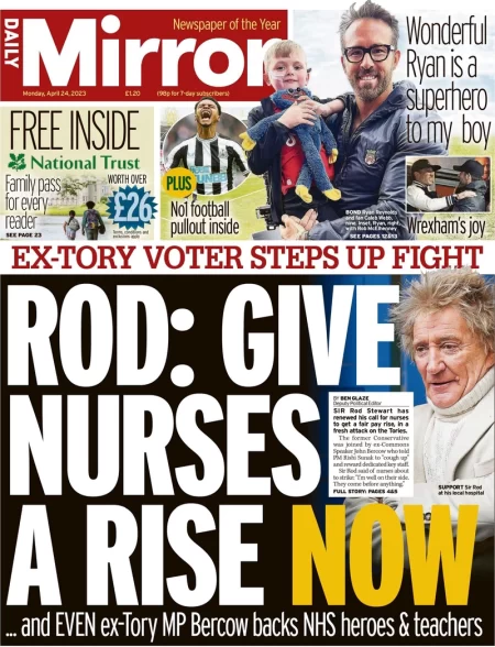 Daily Mirror – Rod: Give nurses a pay rise now