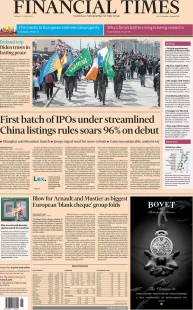 Financial Times – First batch of IPOs under streamlined China listings rules soars 96% on debut