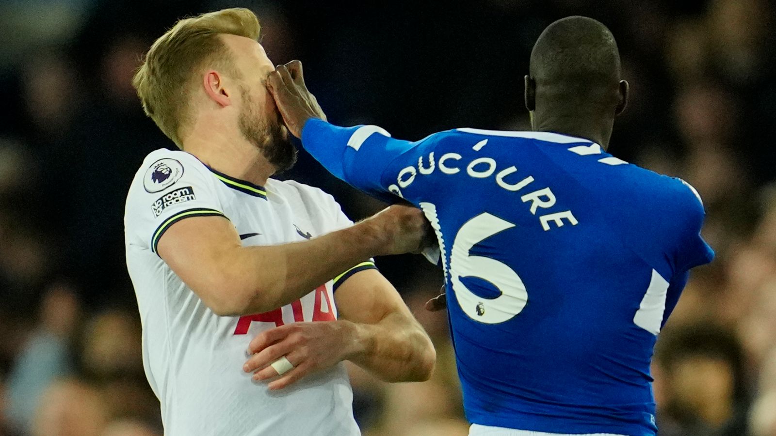 "Doucoure certainly doesn't need to apologise," said Dyche. "At the end of the day he knows you can't raise your hands.