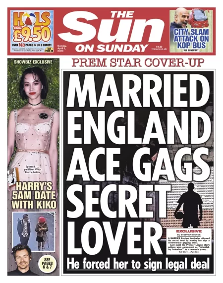 The Sun on Sunday – Married England ace gags secret lover