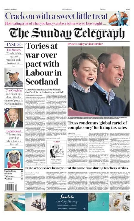 The Sunday Telegraph – Tories at war over pact with Labour in Scotland 