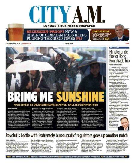 CITY AM – Bring me sunshine 