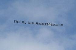 ‘Free all Saudi prisoners’ banner flies over St James’ Park before Newcastle-Arsenal clash