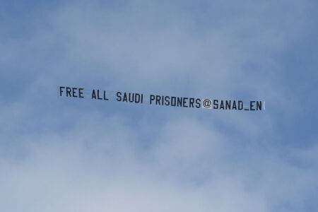 ‘Free all Saudi prisoners’ banner flies over St James’ Park before Newcastle-Arsenal clash