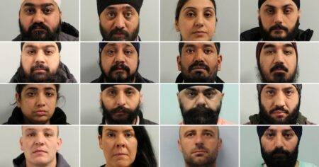 Faces of 16 smugglers who put £42,000,000 in cash on flights to Dubai