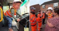 One-year-old who waits to see bin crews every fortnight finally meets his heroes