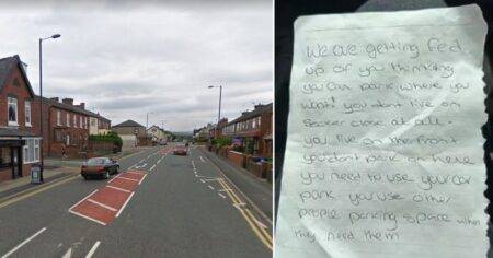 Woman finds angry note on car from neighbours who are ‘fed up’ with her parking