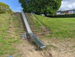 Mum says play park’s metal slide which gets too hot in summer is ‘child scorcher’