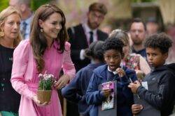 Kate Middleton embraces Barbiecore pink in ME+EM dress at Chelsea flower show