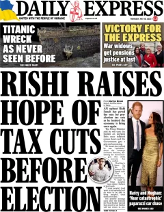 Daily Express – Rishi raises hope of tax cuts before elections 