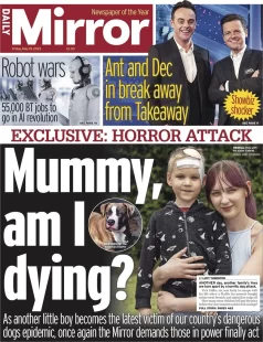 Daily Mirror – Mummy, am I dying? 