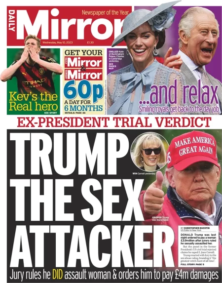 Daily Mirror – Trump the sex attacker 