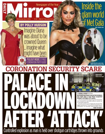 Daily Mirror – Palace in lockdown after attack 