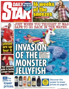 Daily Star – Invasion of the monster jellyfish 