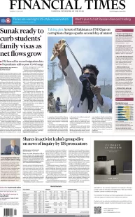 Financial Times – Sunak ready to curb students’ family visas as net flows grow