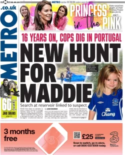 Metro – New hunt for Maddie 