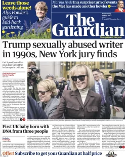 The Guardian- Trump sexually abused writer in 1990s, New York jury finds