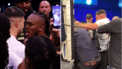 Tommy Fury and Idris Virgo throw punches in wild brawl at ringside during KSI vs Joe Fournier fight