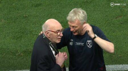 David Moyes gives medal to his 86-year-old dad after West Ham win Europa Conference League final