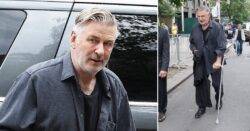 Alec Baldwin spotted navigating New York streets with a crutch in first sighting after ‘painful’ hip replacement surgery