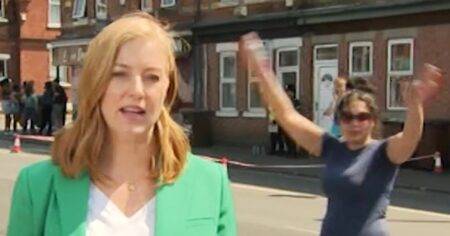 Fury as woman intrudes on live Sky News report on Nottingham attacks to wave arms around at camera