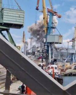 Explosions in occupied port city caused by Ukraine shelling, claims Russia