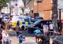 Man arrested after boy, 12, fighting for life after being hit by a car in London