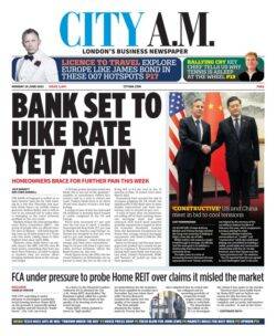 CITY AM – Bank set to hike rate yet again 