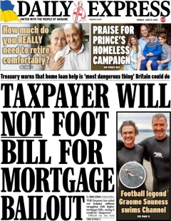 Daily Express – Taxpayer will not foot bill for mortgage bailout