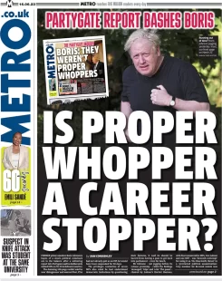 Metro – Is proper whopper a career stopper?