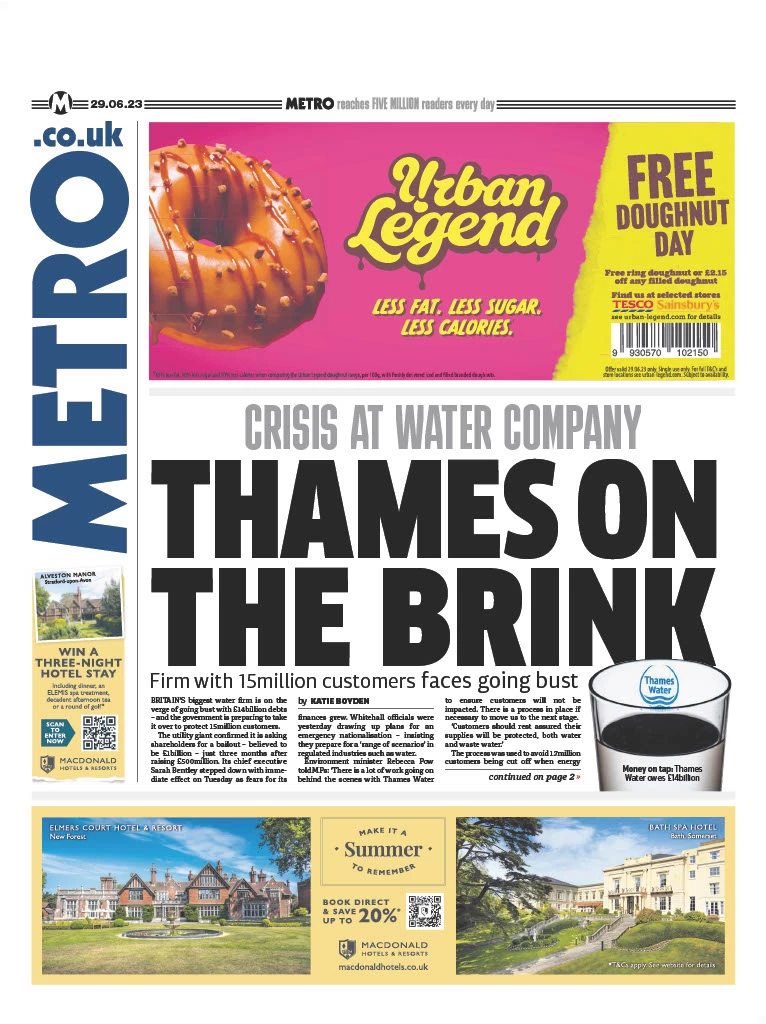 Metro - Thames on the brink