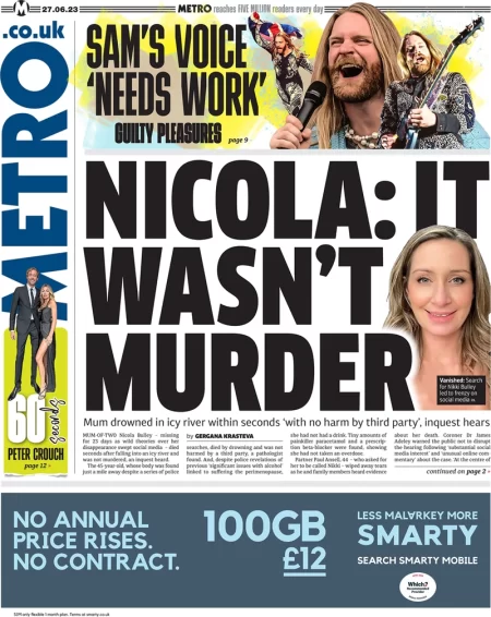 Metro – Nicola: It wasn’t murder 