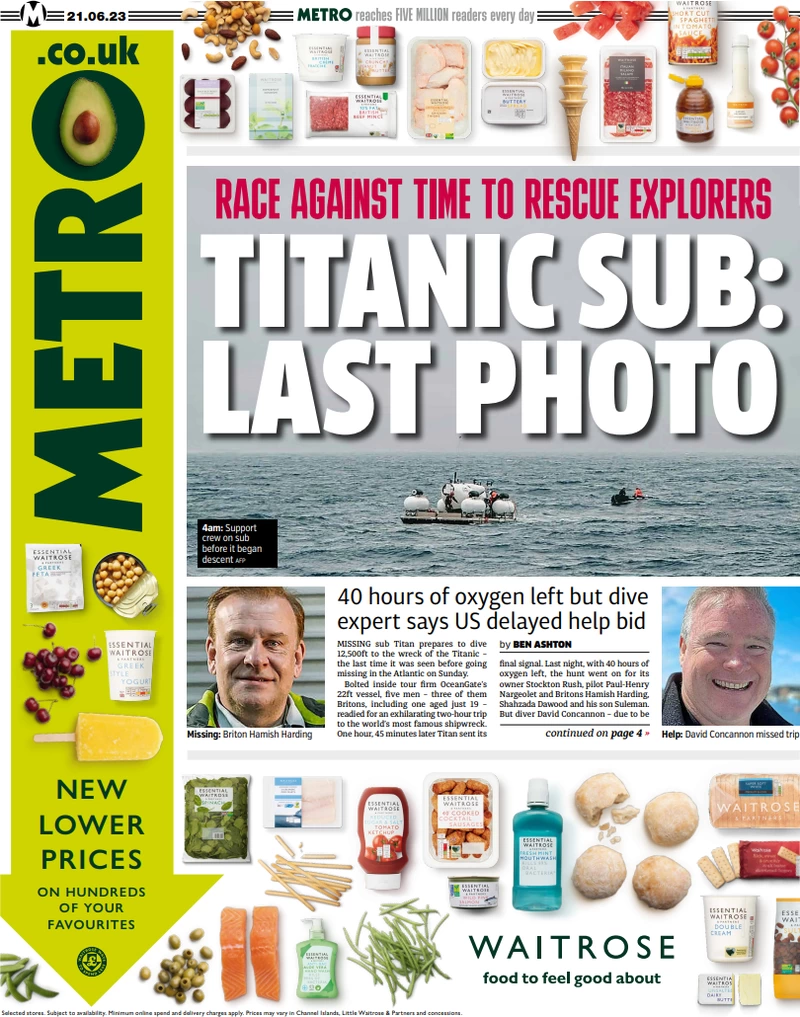 Metro - Titanic sub last photo