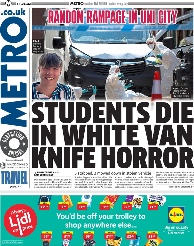 Metro - Students die in white van knife horror